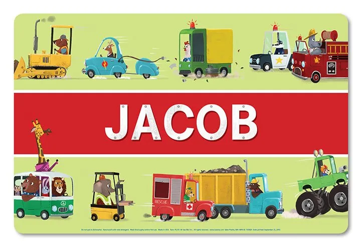 My Very Own Trucks Personalized Placemat