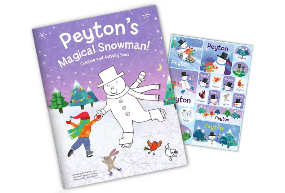 My Magical Snowman Personalized Coloring Book and Sticker Gift Set