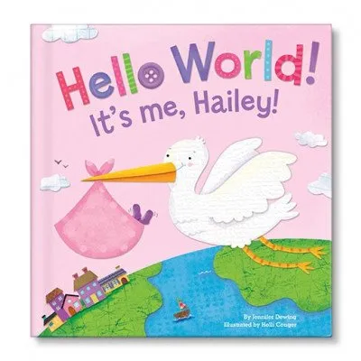 Hello World! Personalized Board Book - Pink
