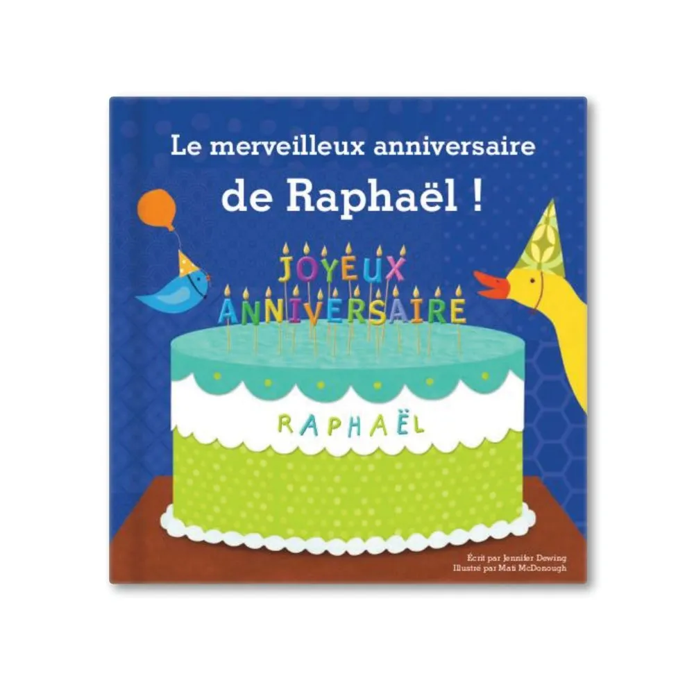 Le merveilleux anniversaire de bébé Livre personnalisé cartonné - Bleu