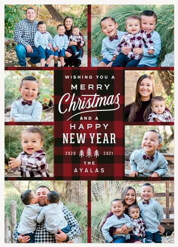 Woodsman Plaid Photo Holiday Cards