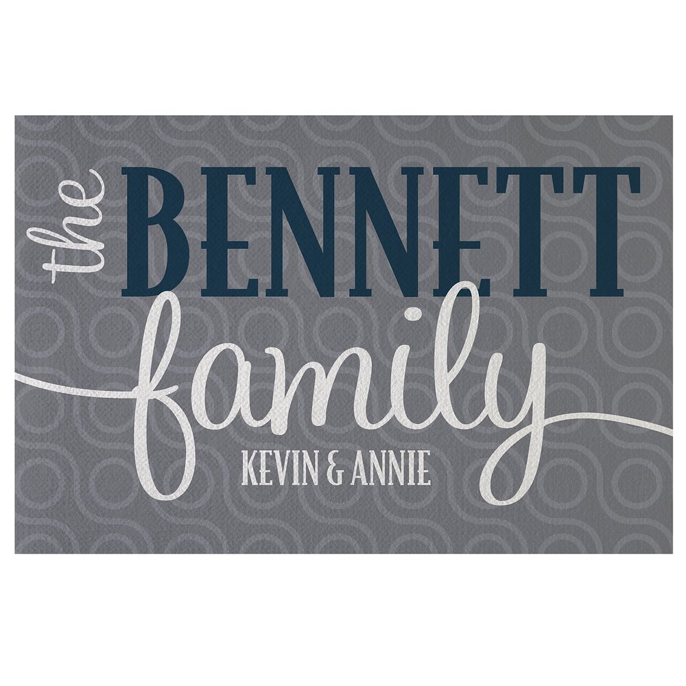 Modern Family Name Doormat - Gray 24x36