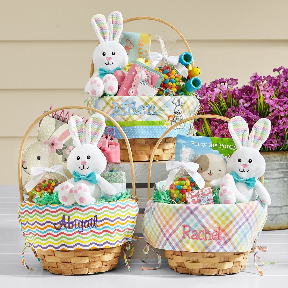Premium Embroidered Easter Basket-10"