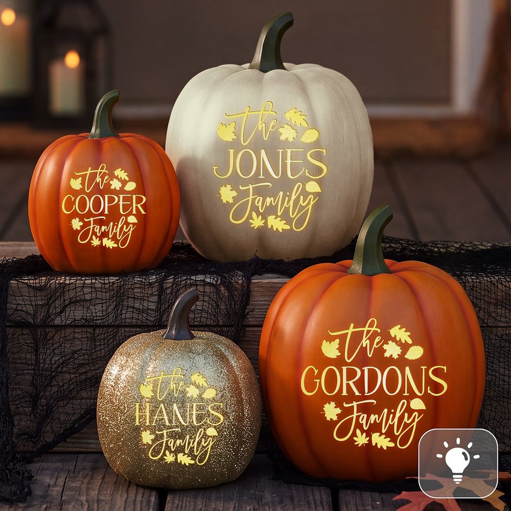 Light-Up Falling Leaves Pumpkin