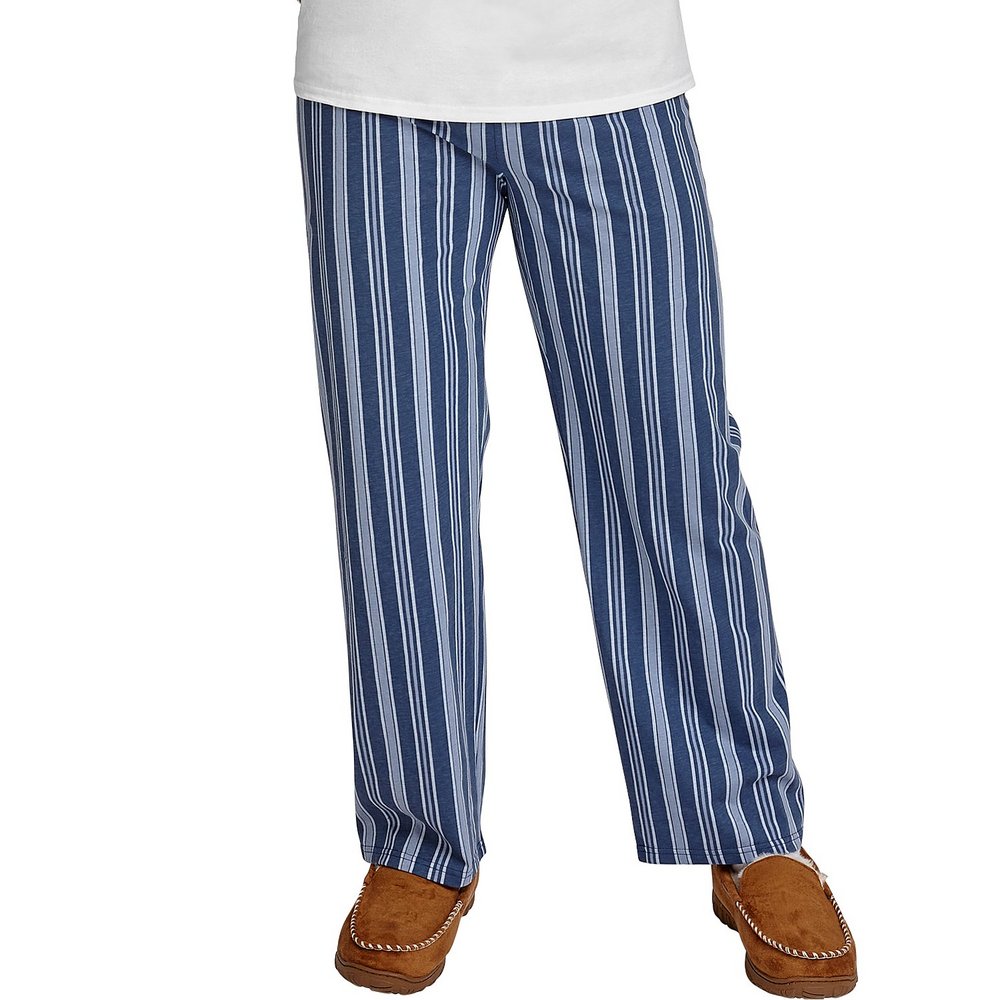 Blue Striped Knitted Pajama Pants