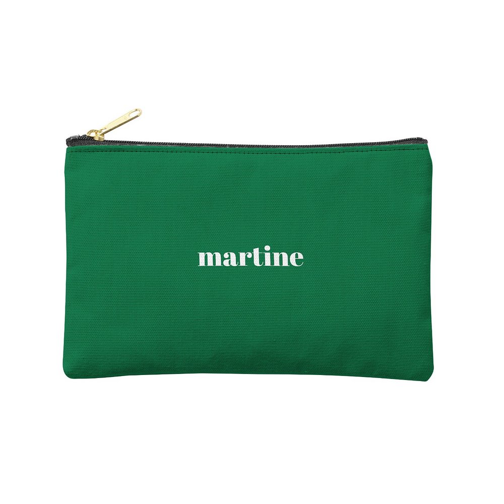 Colorful Name Zipper Pouch - Small - Green