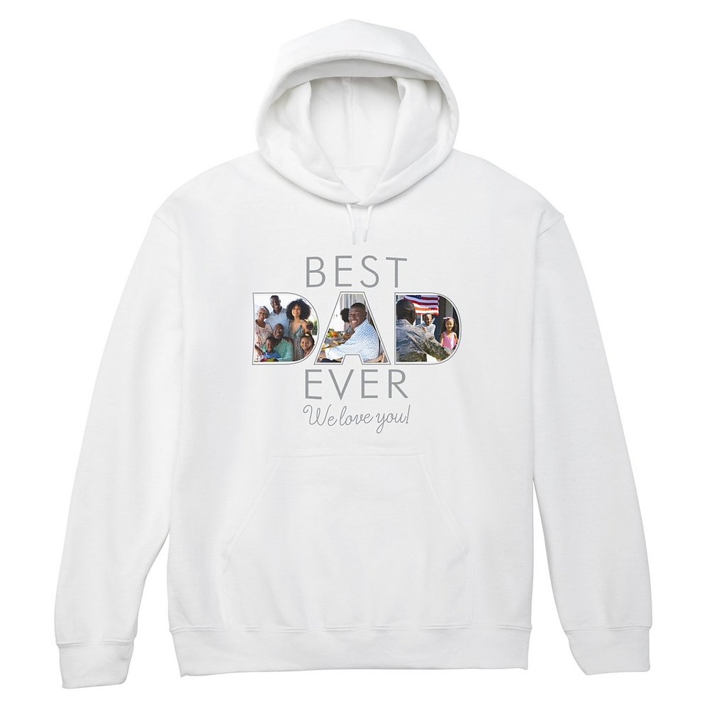 Best Dad Ever Sweatshirt - Hooded - White - L