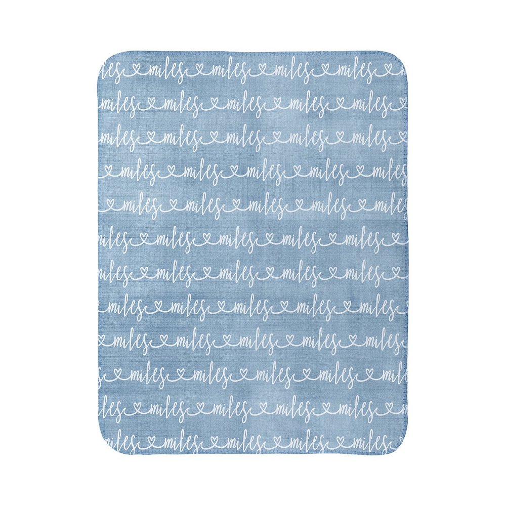 Written with Love Sherpa Baby Blanket - Blue