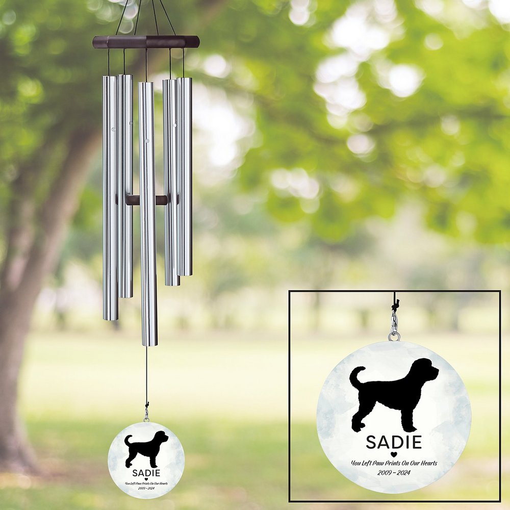 Pet Silhouette Memorial 30" Wind Chime