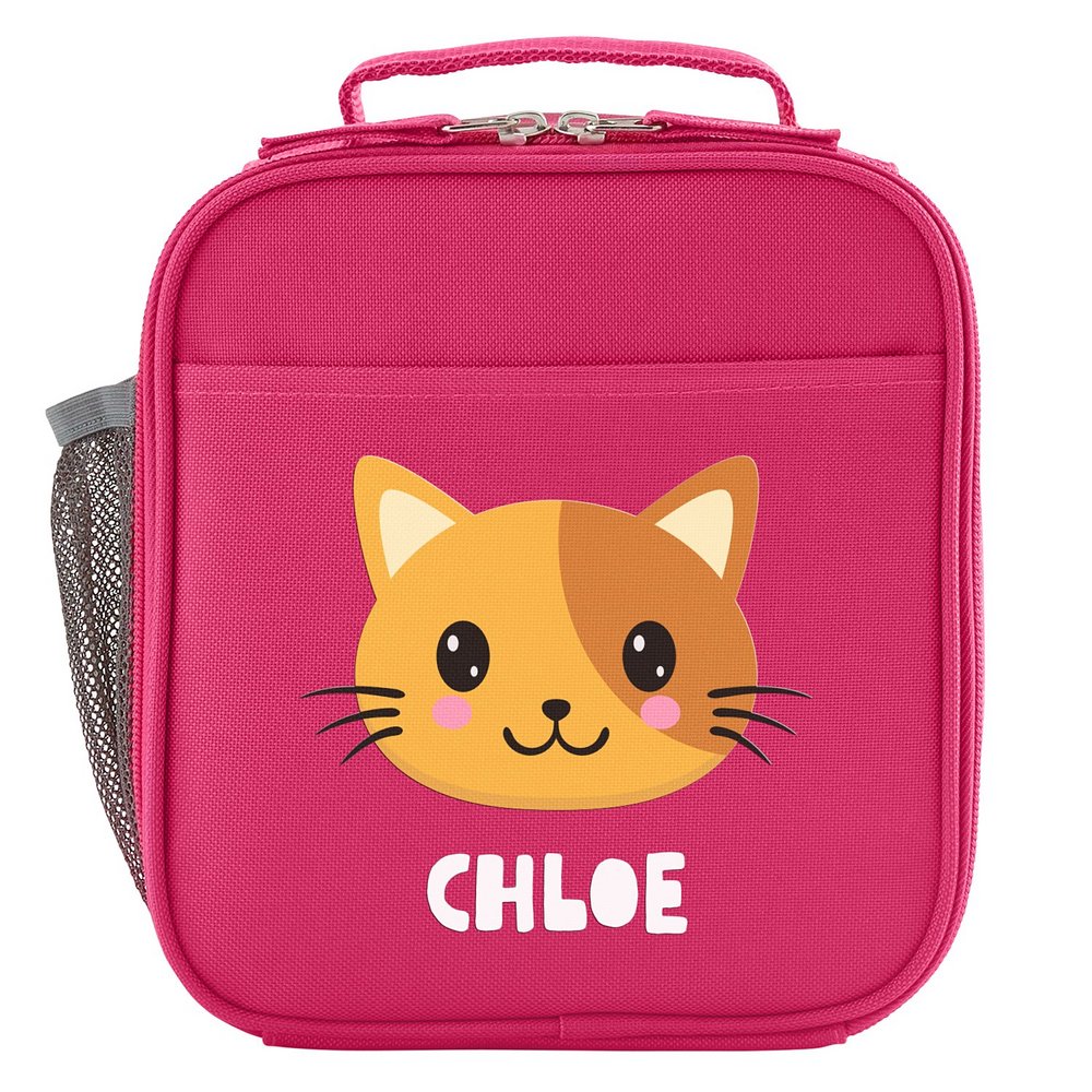 Cheerful Animals Lunch Box - Pink - Cat