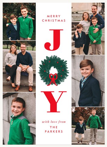 Vertical Joy Personalized Holiday Cards