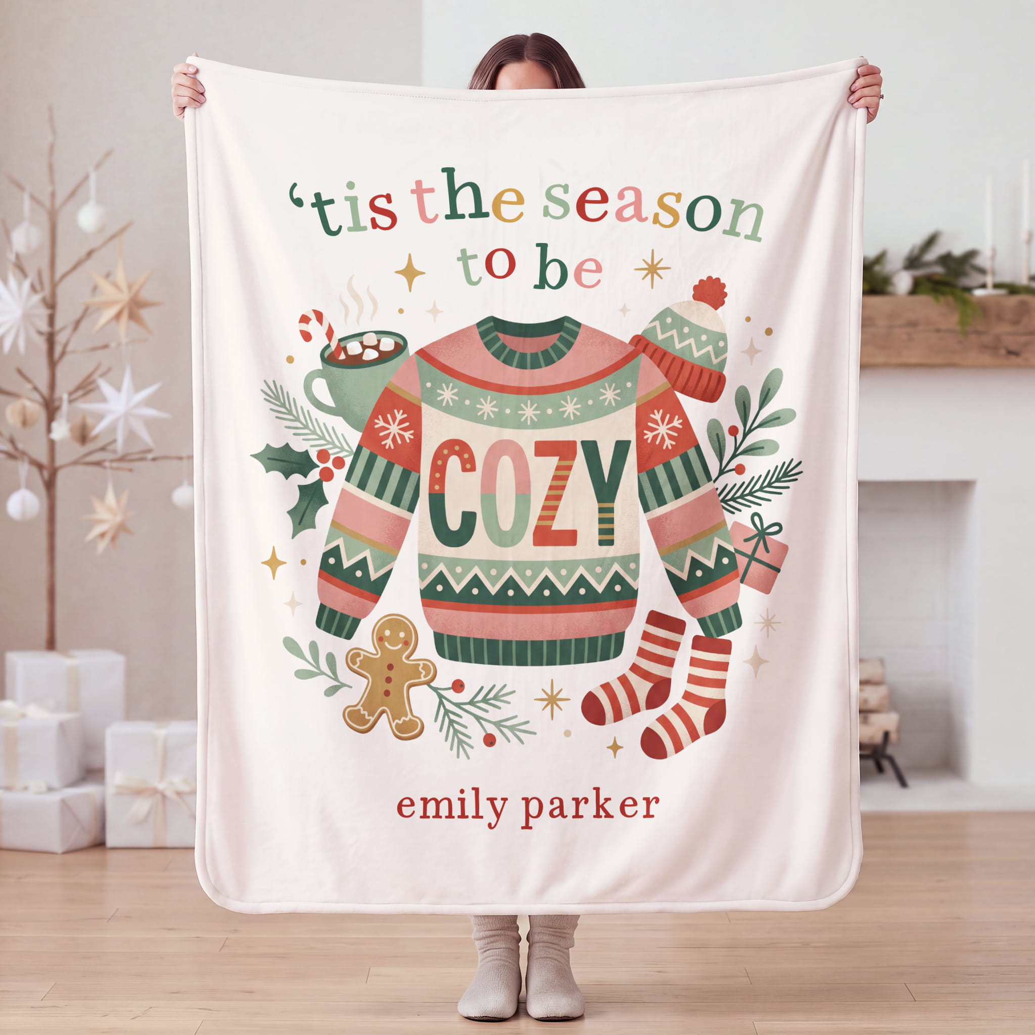 Cozy Season Personalized Plush Holiday Blanket