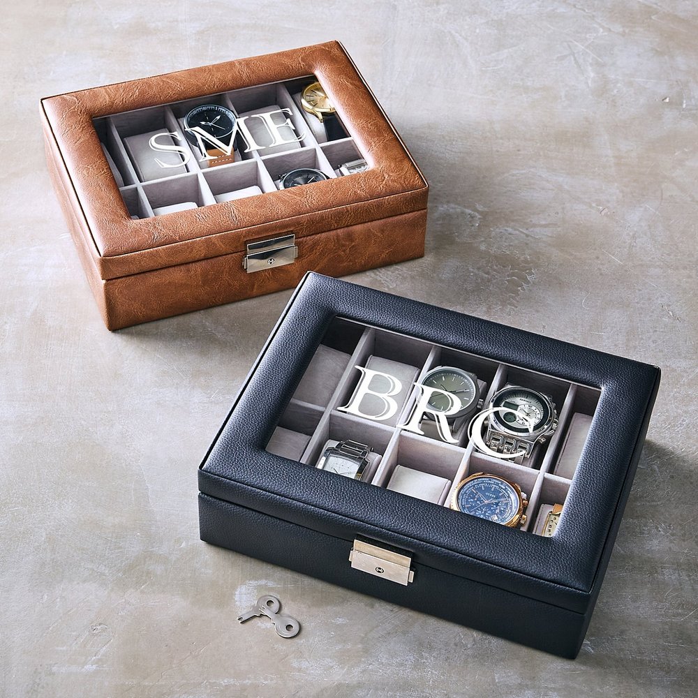 Elegant Leather Personalized Watch Case
