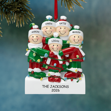 Entwined in Lights Family Personalized Ornament