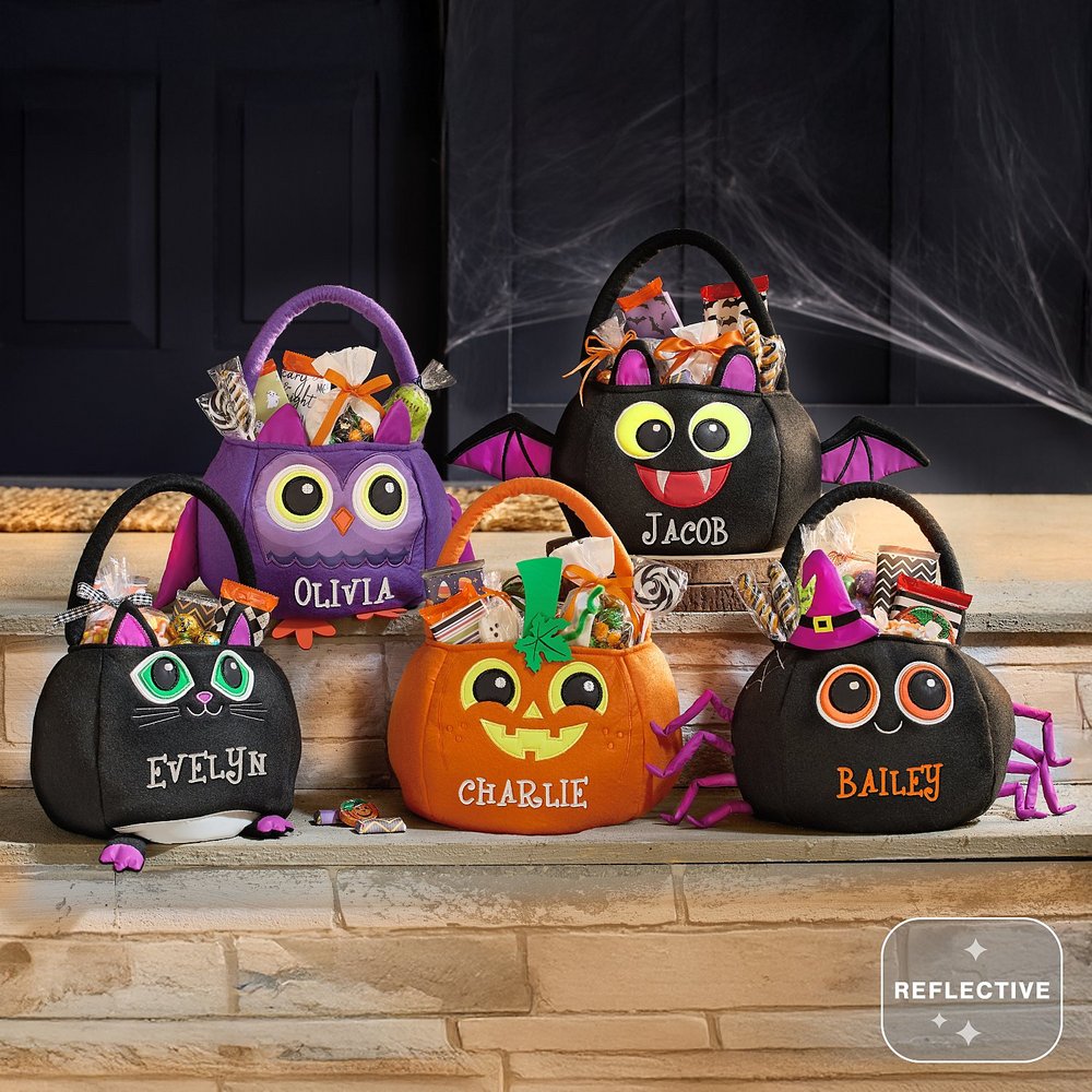 Cute and Safe Reflective Personalized Halloween Treat Bag