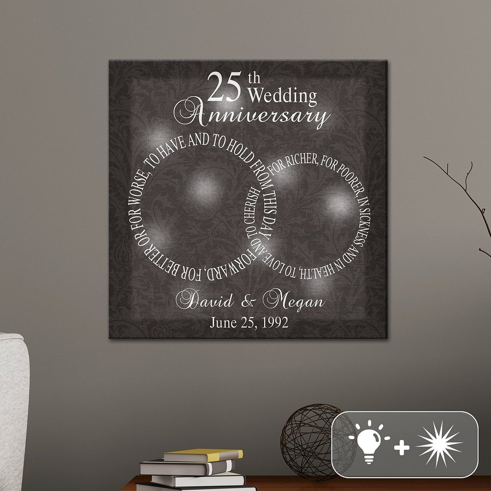 TwinkleBright® LED Love Circles Personalized Anniversary Canvas