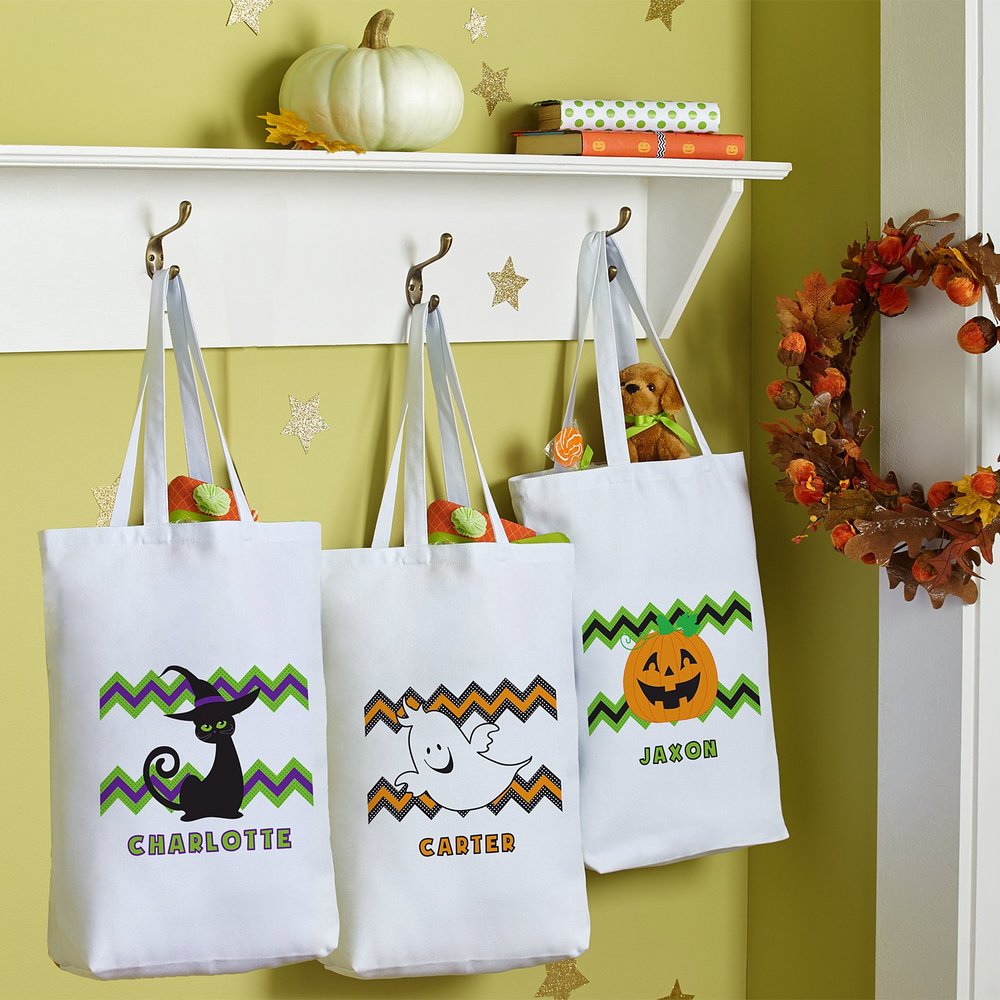 Spooky Delight Halloween Personalized White Treat Bag
