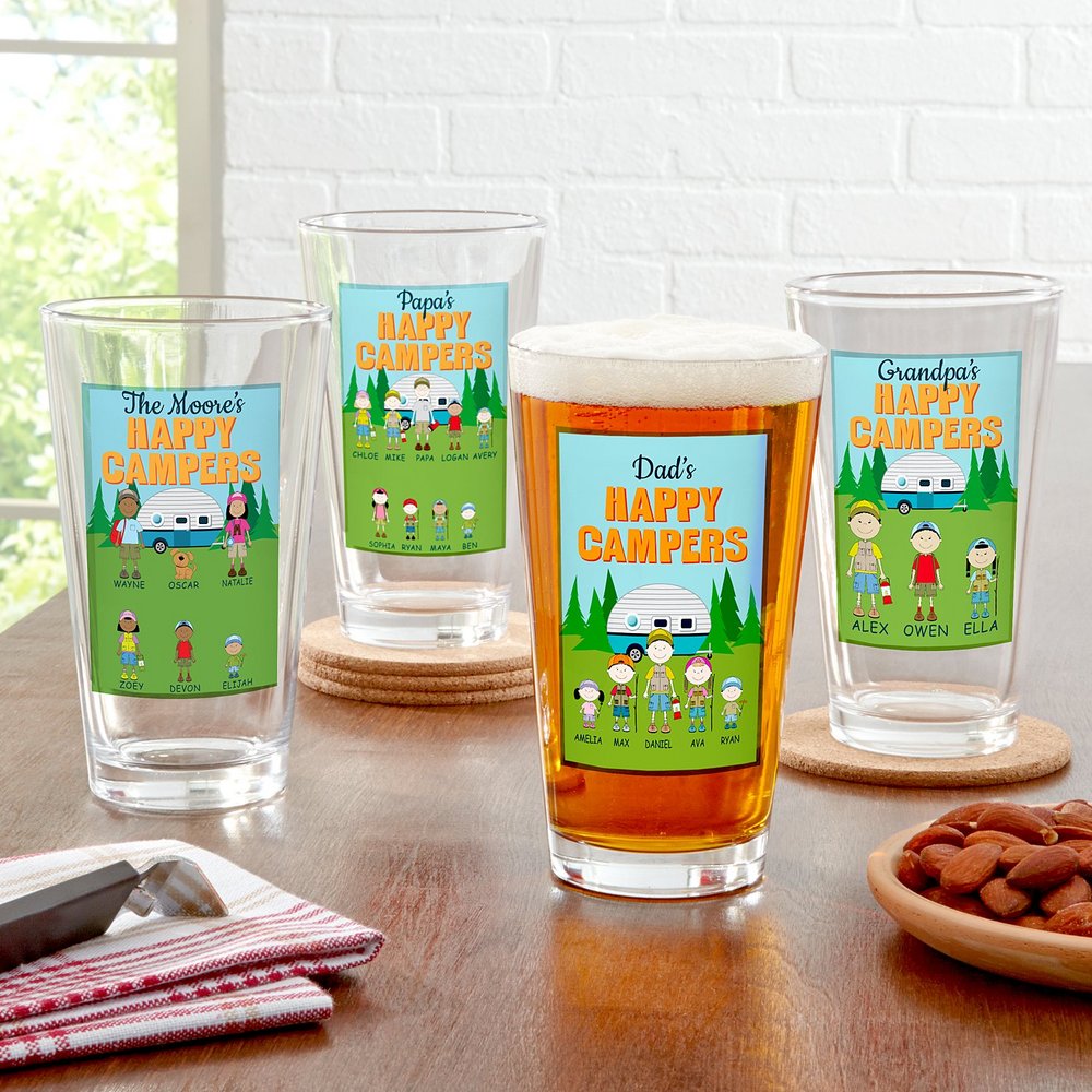 Delighted Campers Personalized Pint Beer Glass