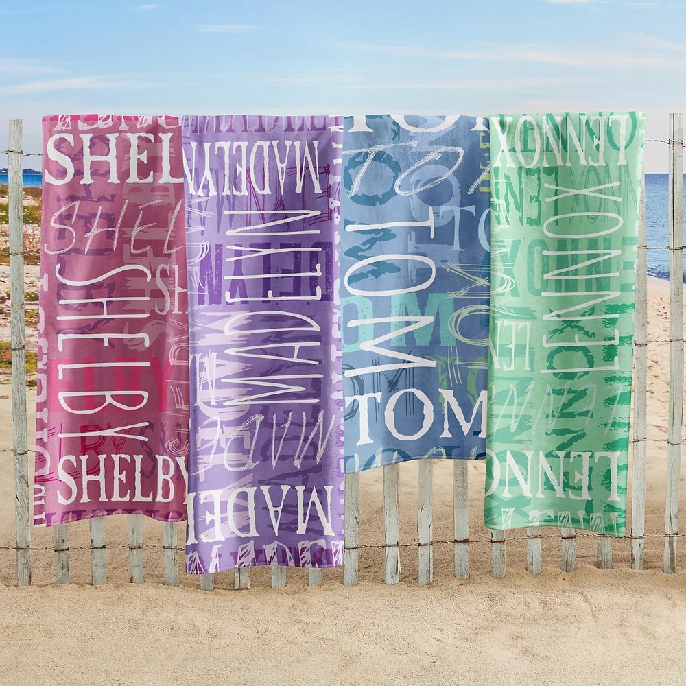 Custom Name Personalized Beach Towel