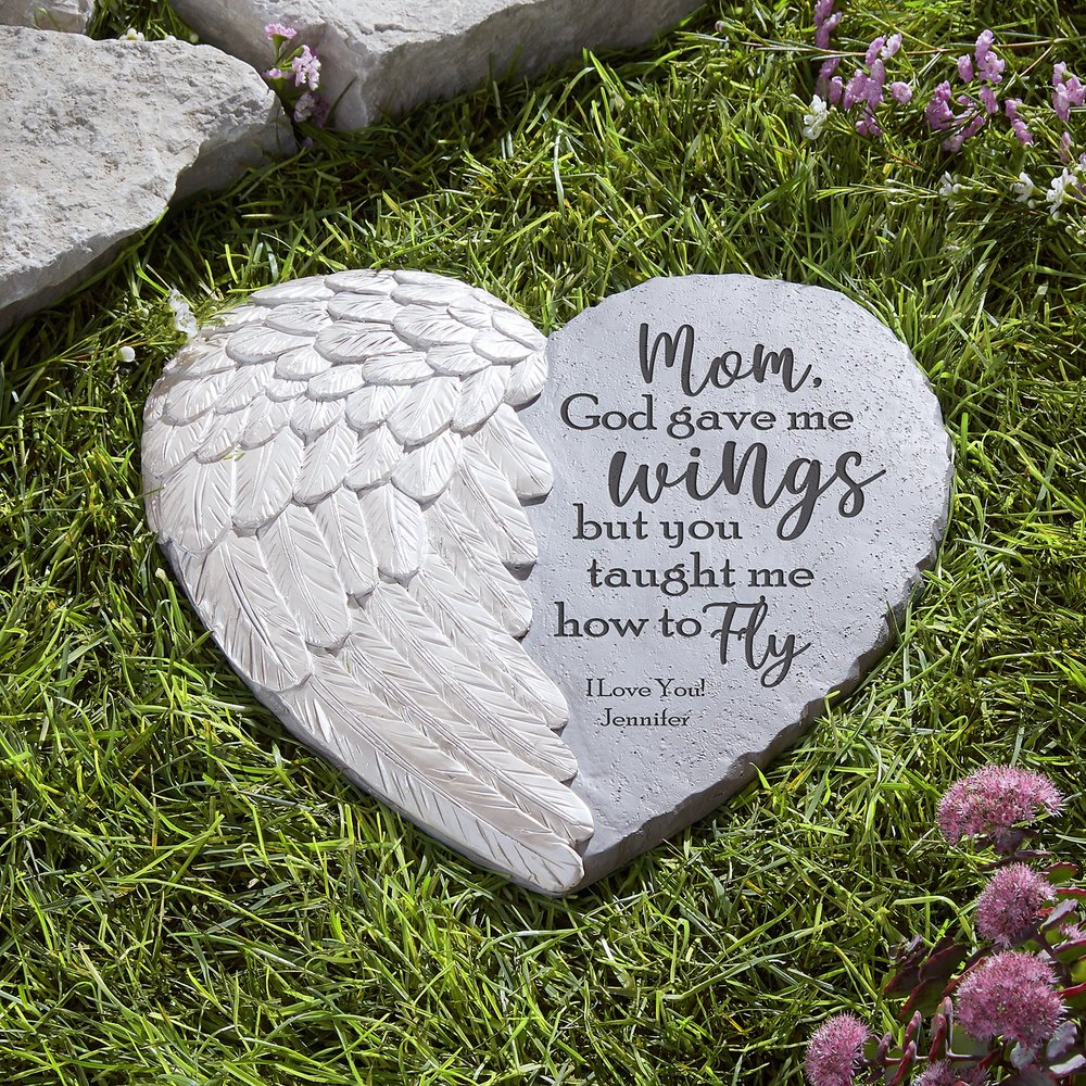 Taught Me to Fly Personalized Inspirational Garden Stone