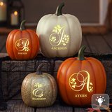 Illuminated Floral Personalized Name Pumpkin