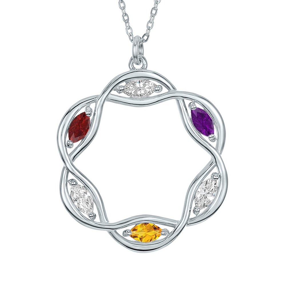 Our Family Tree Personalized Birthstone Pendant - 3 Stones