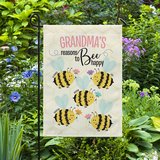 Bee Happy Personalized Garden Flag