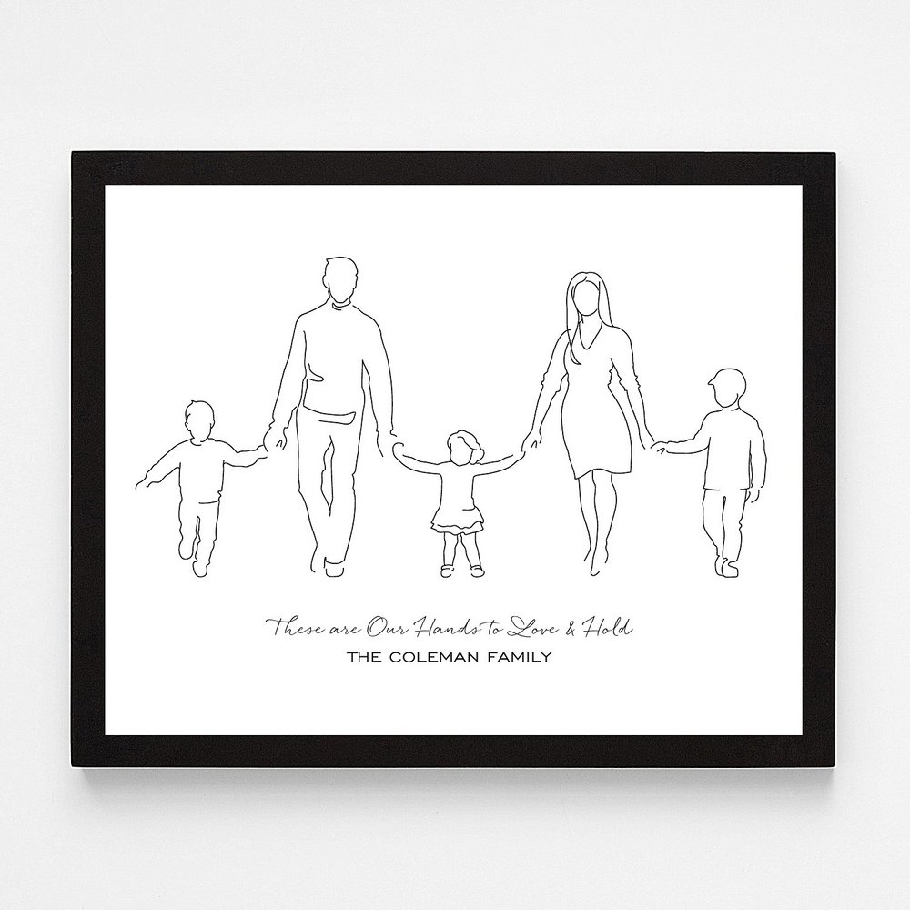Familial Silhouette Personalized Wall Art