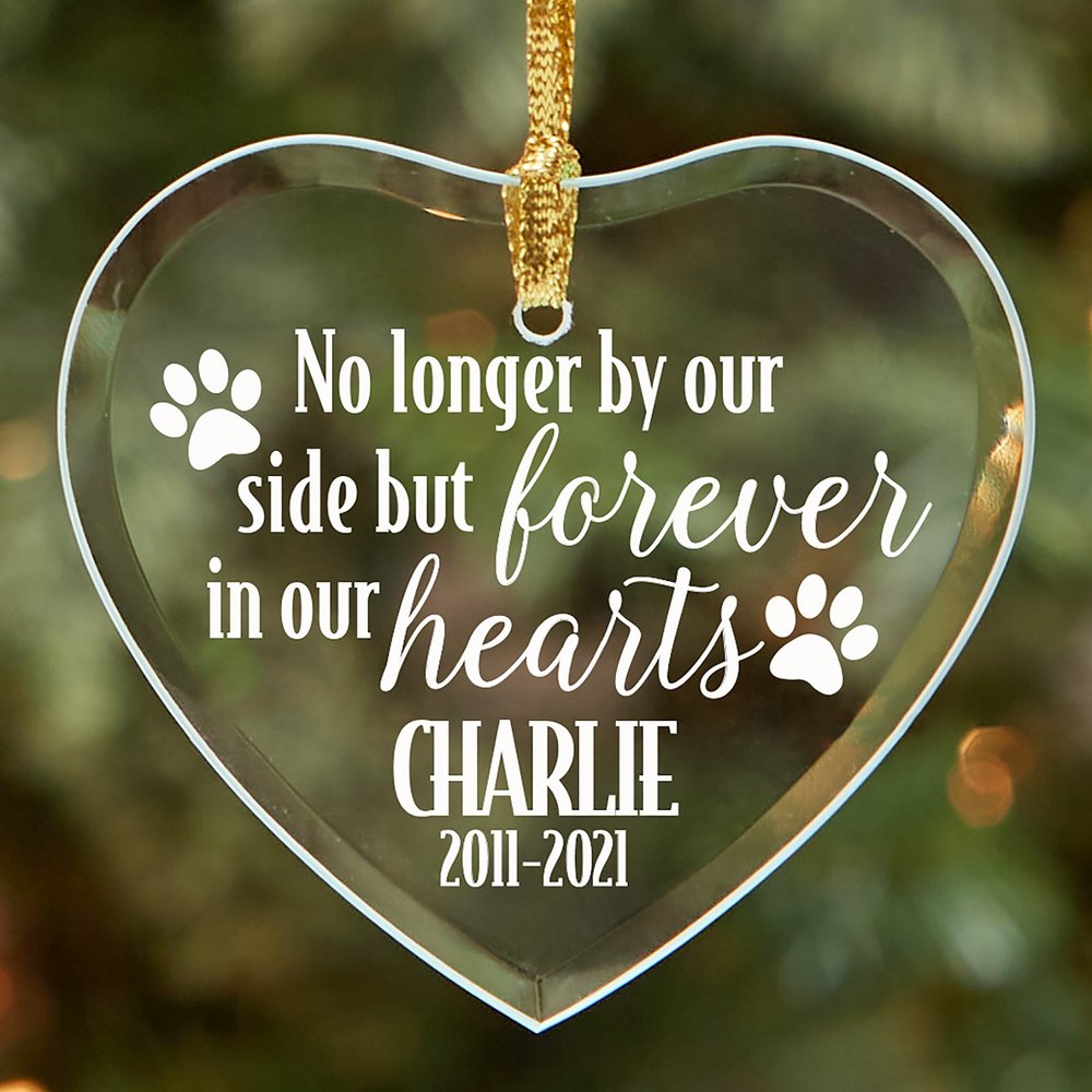 Paw-to-Heart Pet Memorial Glass Personalized Ornament