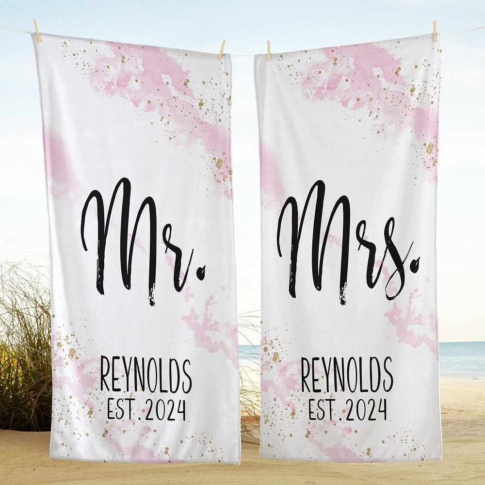 For the Romantic Duo Personalized Beach Towel Set