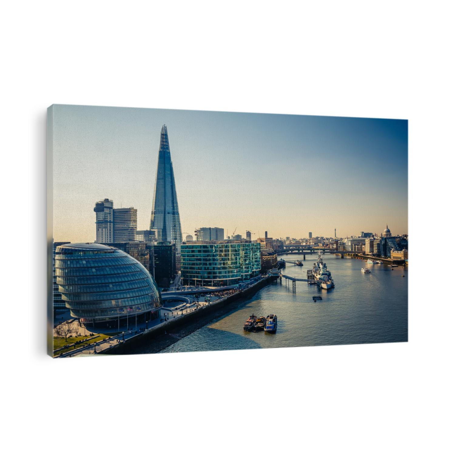 Aerial view on thames and london city