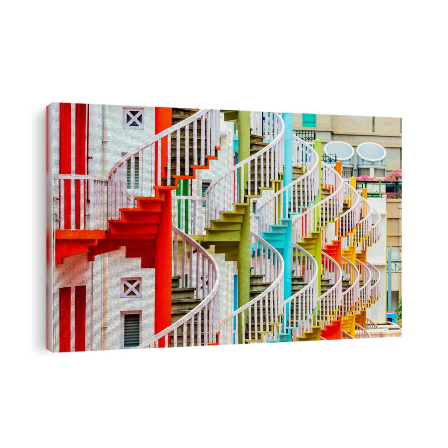 Singapore at Bugis Village spiral staircases.