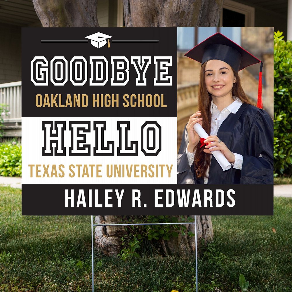 Fresh Start Personalized Graduation Photo Yard Sign