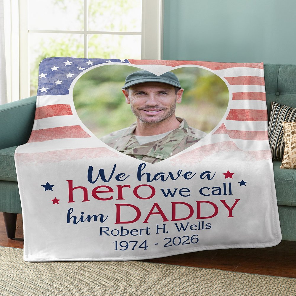 Cherish and Honor Memorial Photo Personalized Blanket