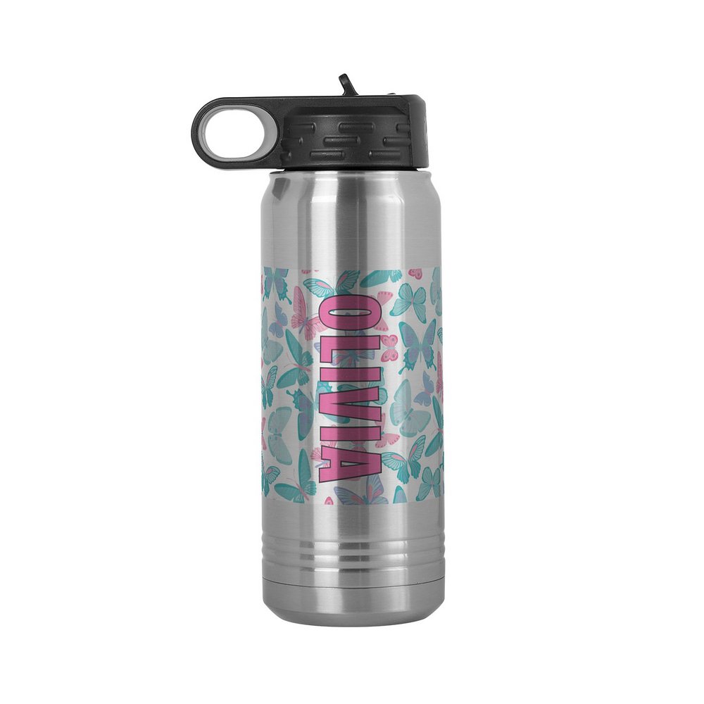 Fun Print Stainless Steel Water Bottles 20oz - Butterflies