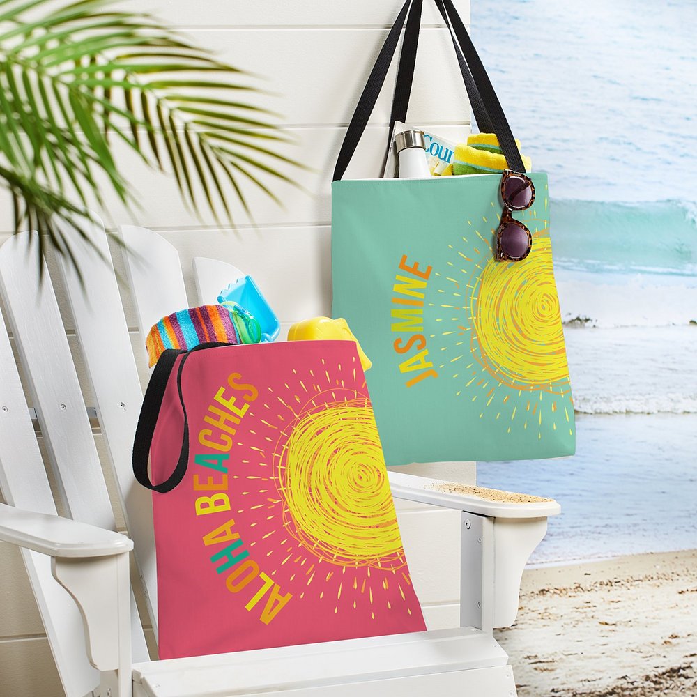 Sunshine Vibes Personalized Tote