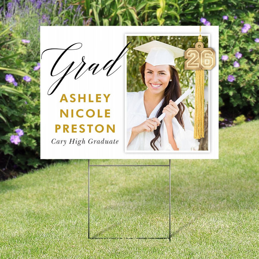 Tassel Celebration Graduation Personalized Photo Yard Sign