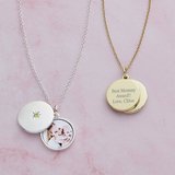 Sliding Locket Personalized Birthstone Photo Pendant