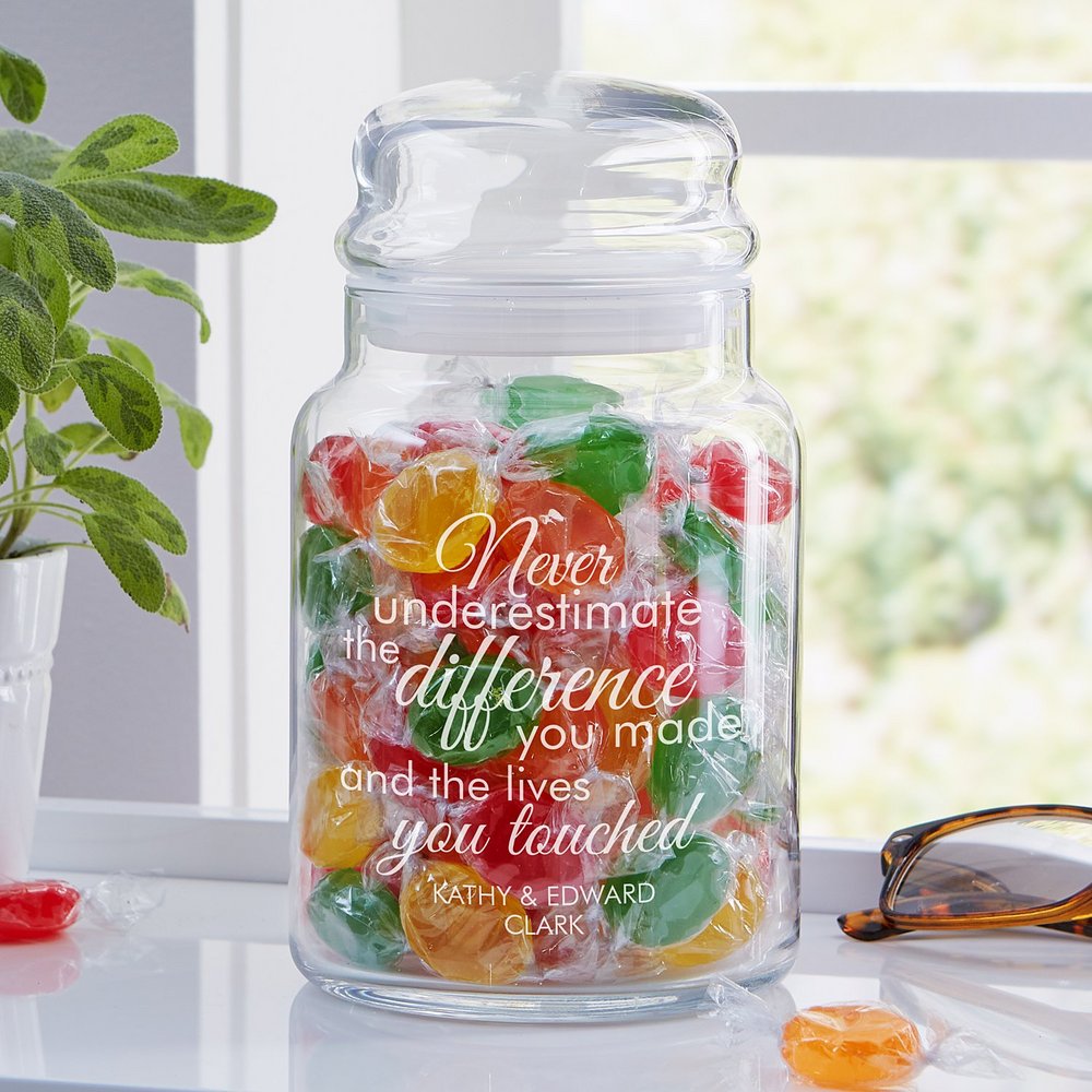 A Token of Gratitude Personalized Glass Treat Jar