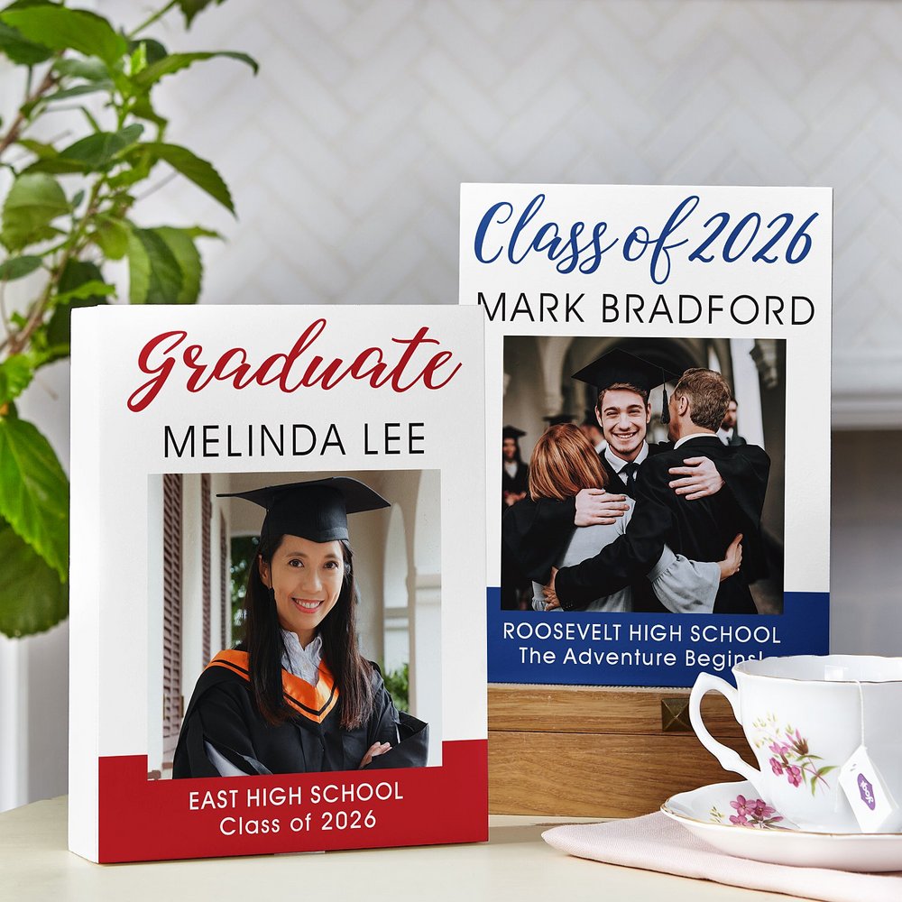 Elegant Graduate Personalized Photo Wooden Block