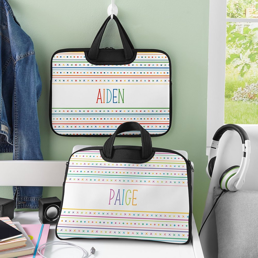 Custom Striped Laptop Carrying Bag