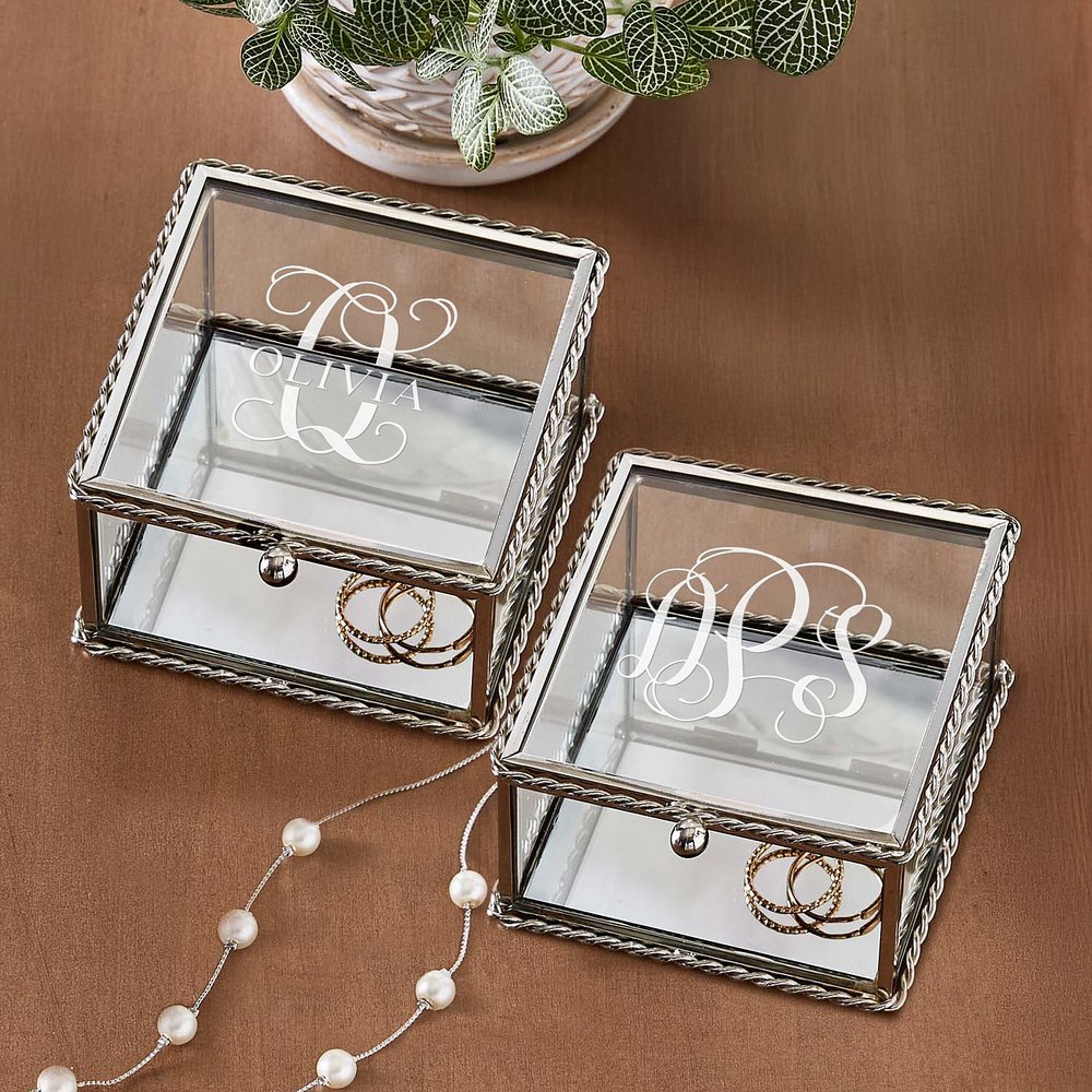 Elegant Glass Personalized Treasure Box