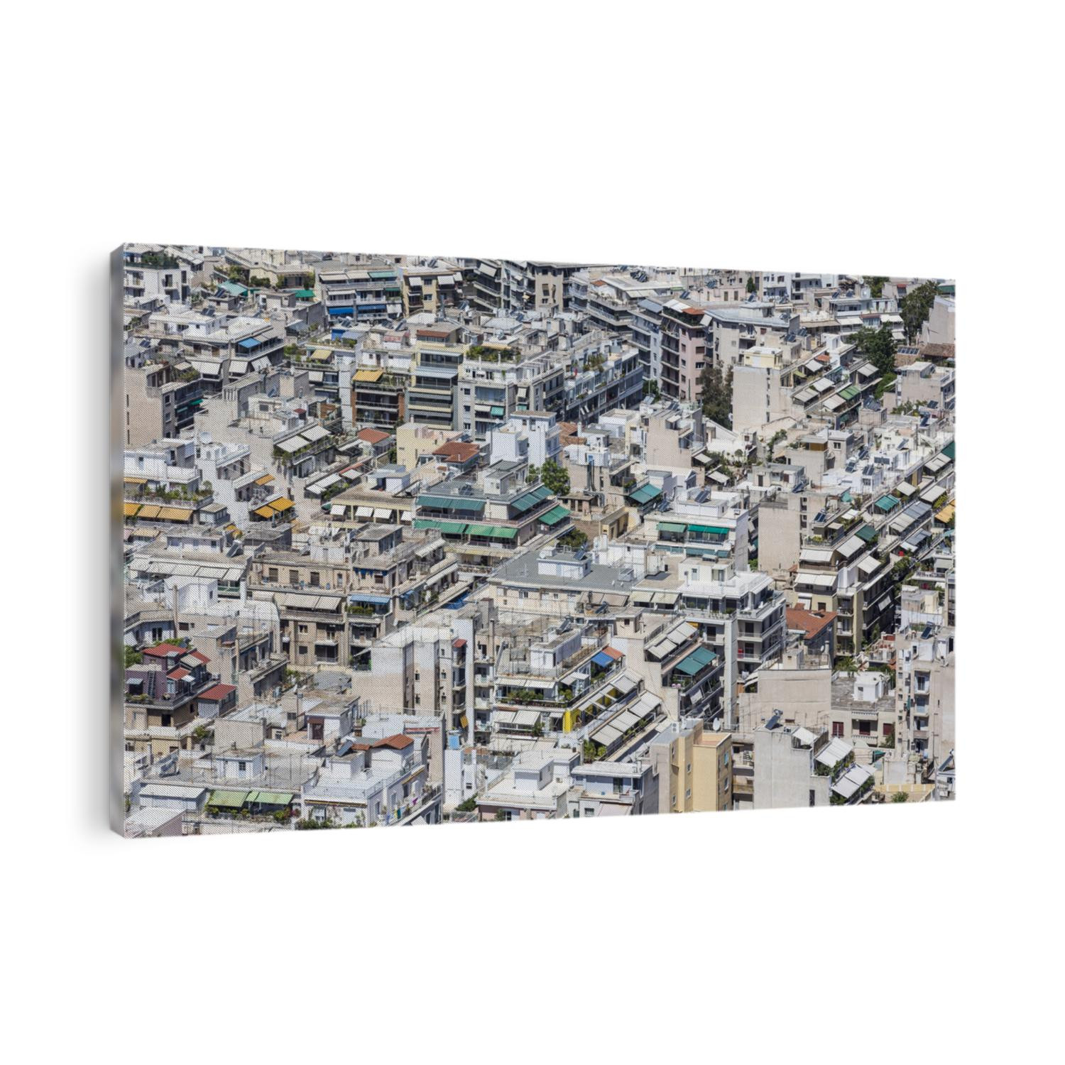 Dense urban areas in Athens, Greece 