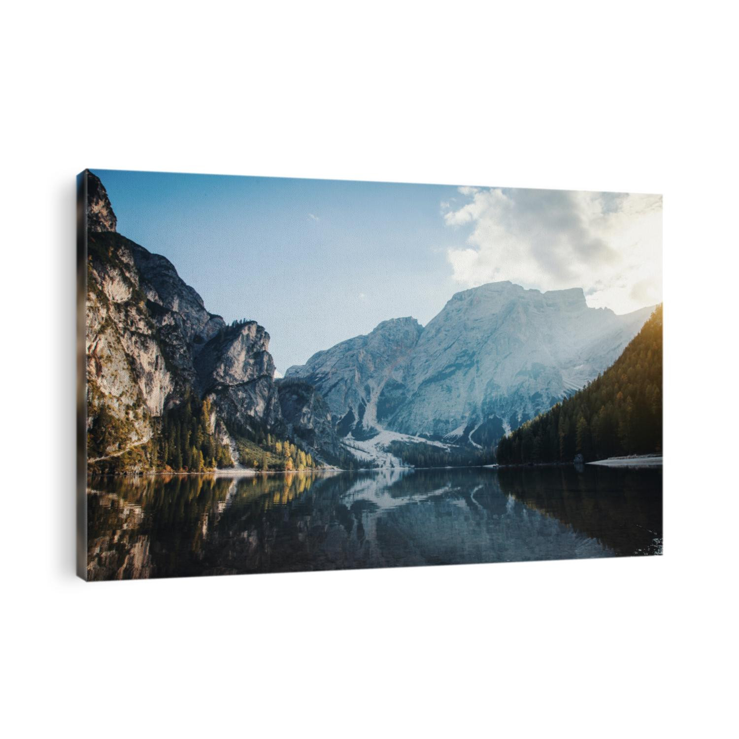Amazing Lago di Braies Sunset  Landscape