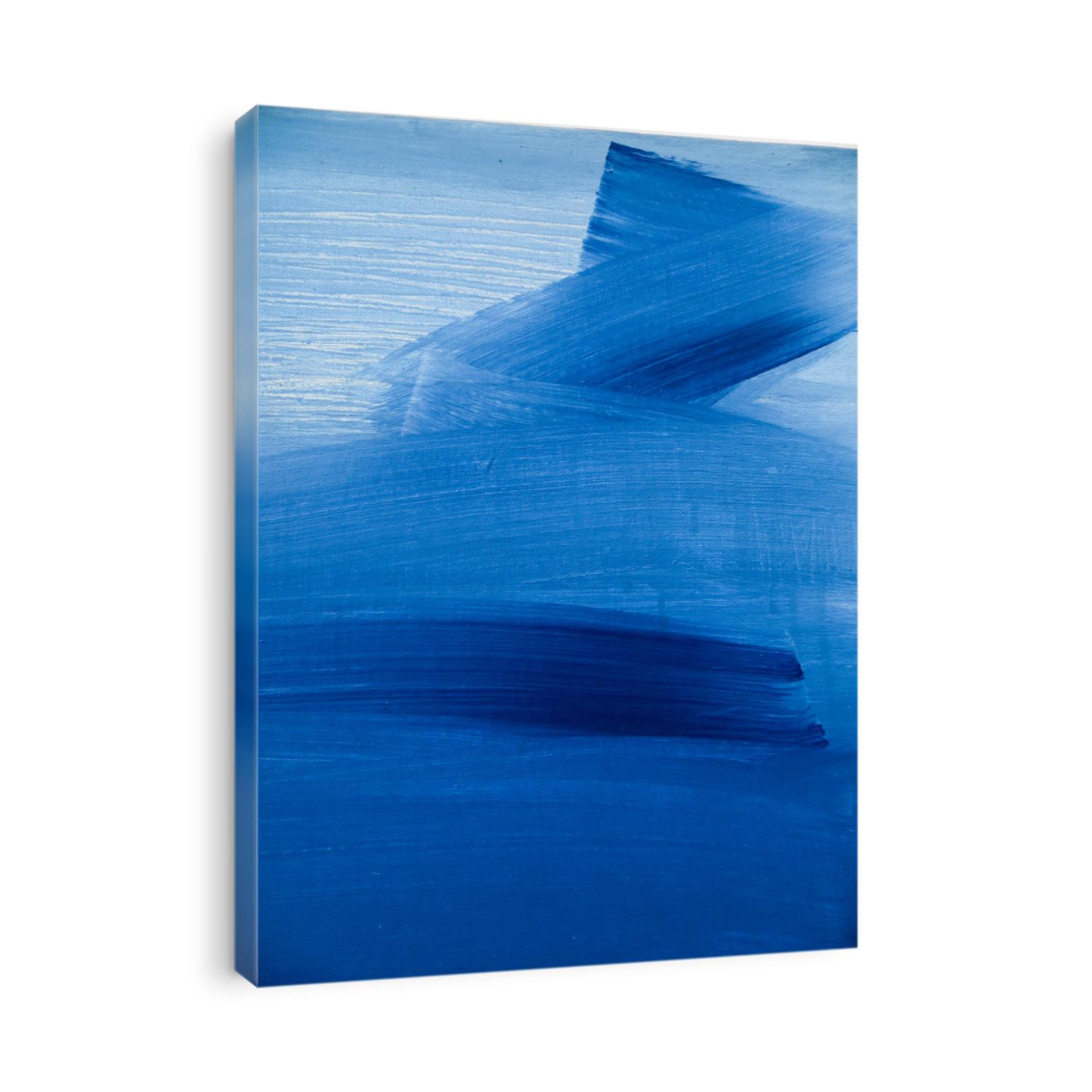Abstract blue color painting background. Painting on canvas. Modern art. Contemporary art 