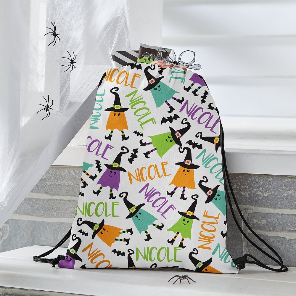 Whimsical Ghosts All-Over Print Personalized Halloween Drawstring Bag