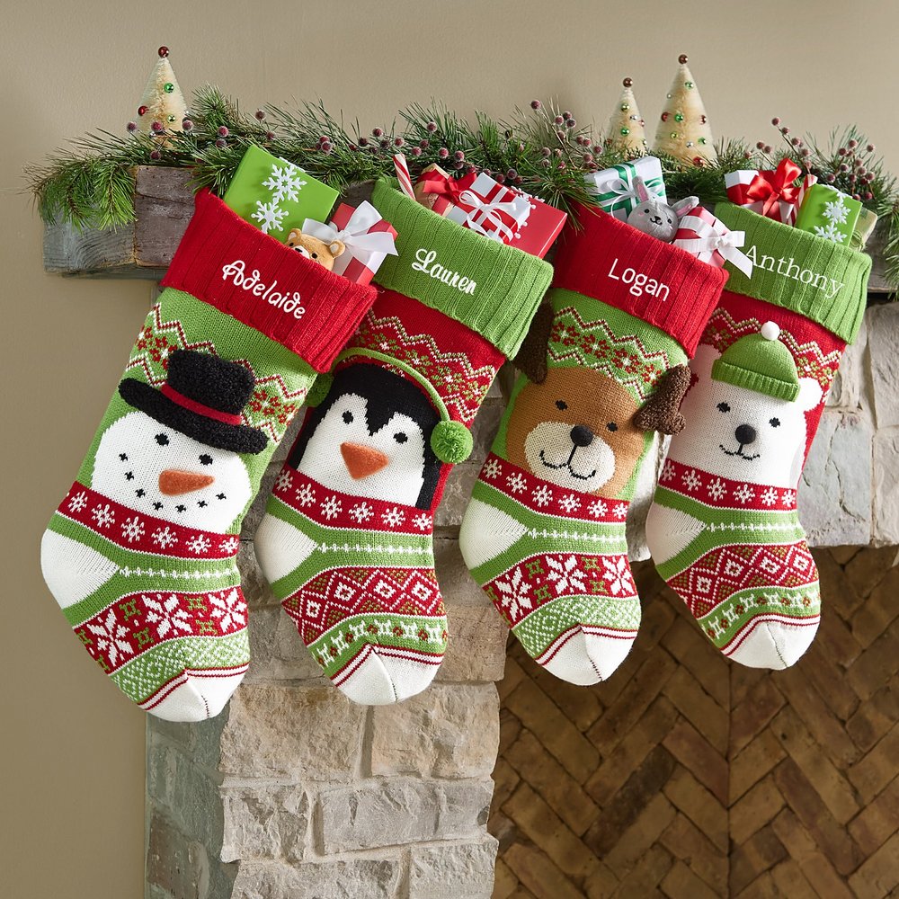Merry Character Knit Stocking