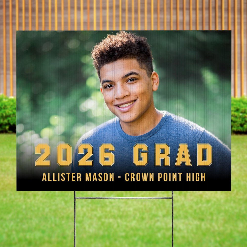 School Spirit Graduation Photo Yard Sign