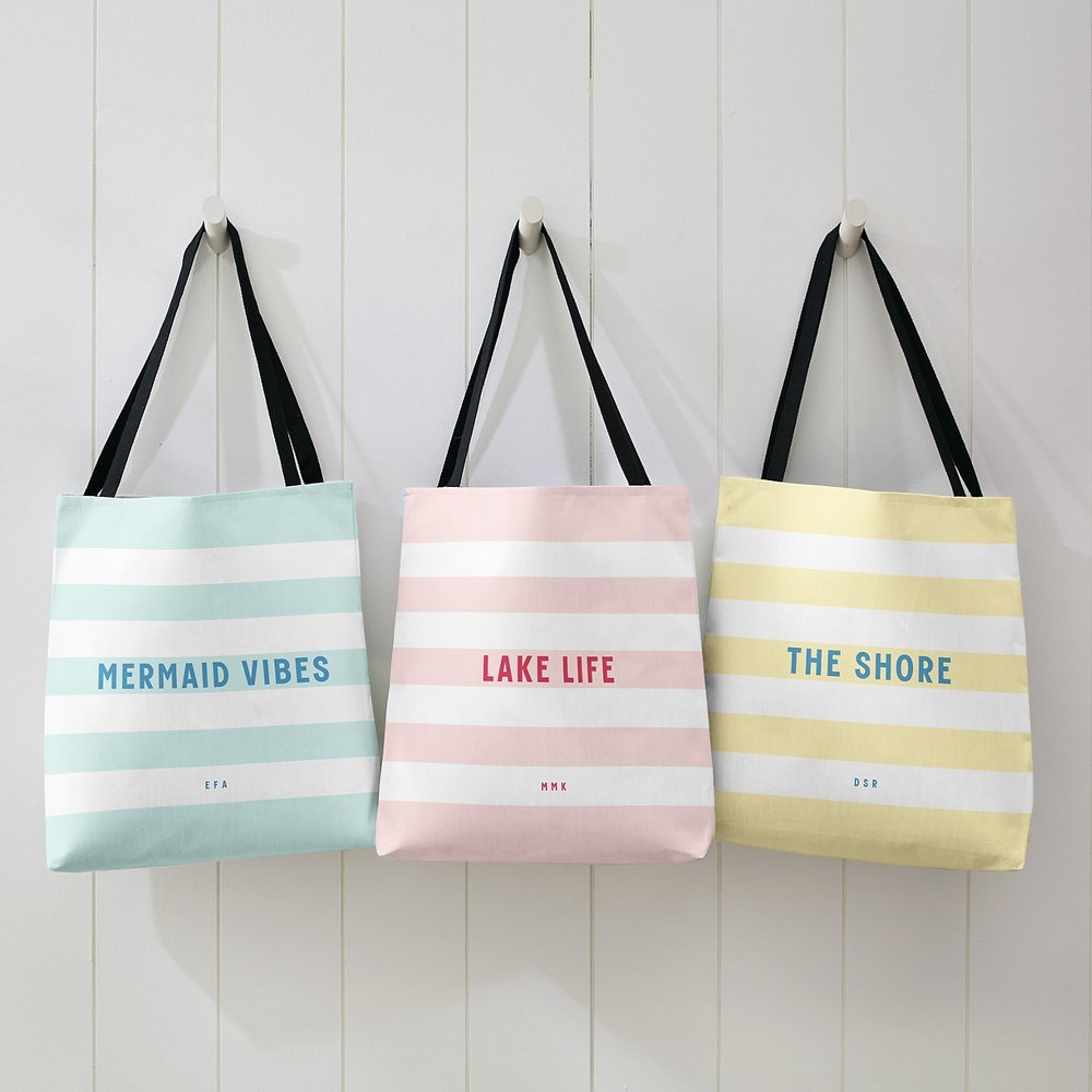 Striped Statement Tote Bag