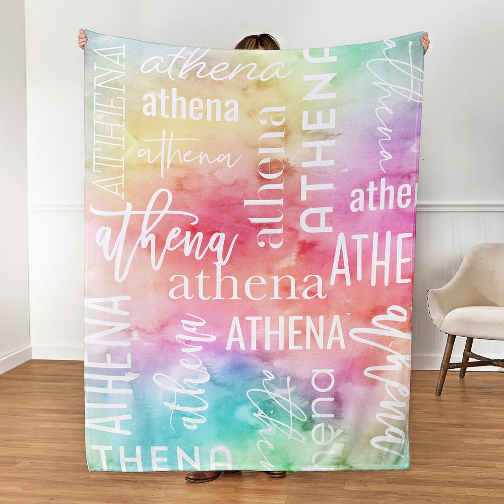 Watercolor Art Plush Blanket
